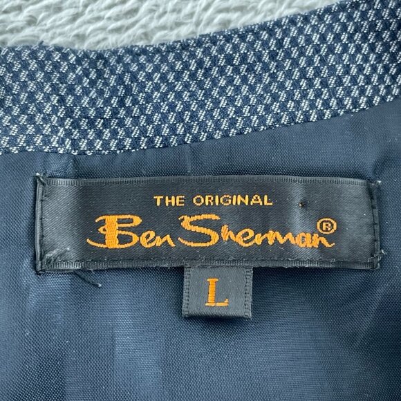 Ben Sherman Sleeveless Blue Dress Size L 100% Cotton Shell Polyester Lining 5605 - Picture 4 of 9